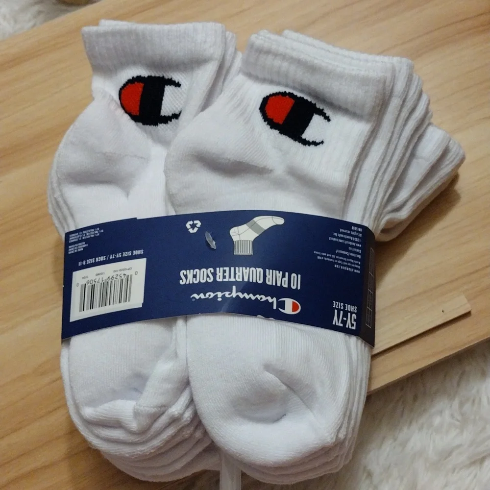 Champion 10 Pair Youth Quarter Socks 5Y-7Y 🆕